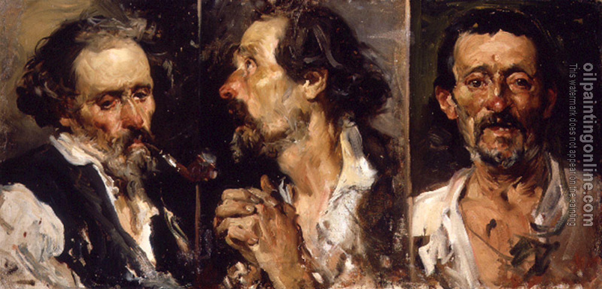 Joaquin Sorolla y Bastida - Tres cabezas de estudio